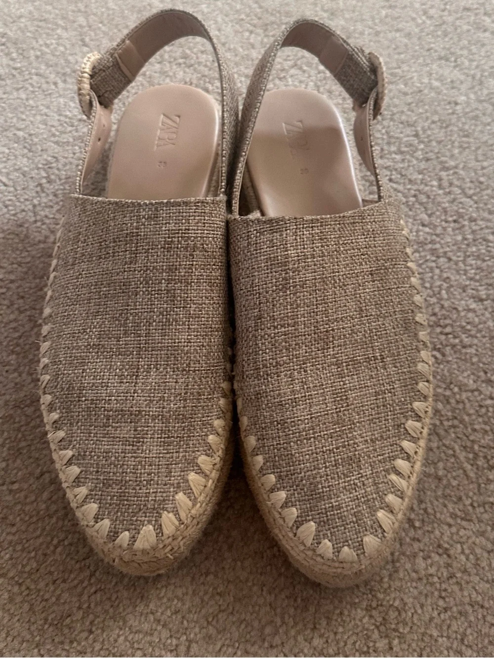 Zara Women’s Beige Espadrille Slingback Shoes